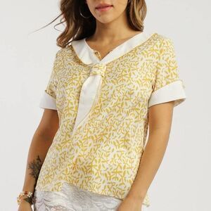LA Dama floral sailor top